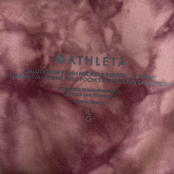 Athleta Salutation Stash Pocket 7/8 Legging Pink Tie Dye - Picture 4 of 8